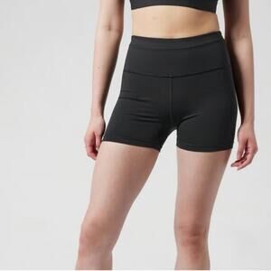 NWT Athleta Accelerate 3" Shortie High Rise Black Biker Workout Shorts Size XXS